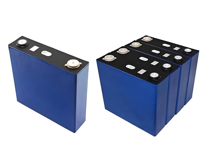 Lithium iron phosphate battery cells and testing equipment in a laboratory setting