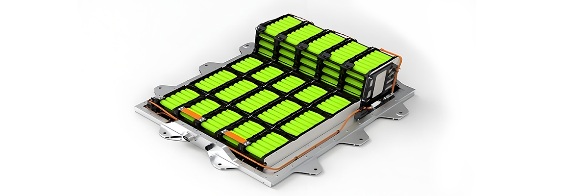 Lithium-ion battery cross-section showing internal structure and components